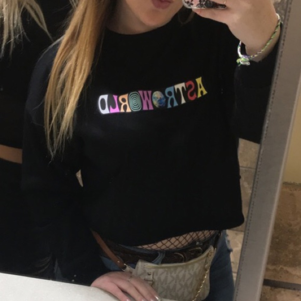 Astroworld long sleeve crop top